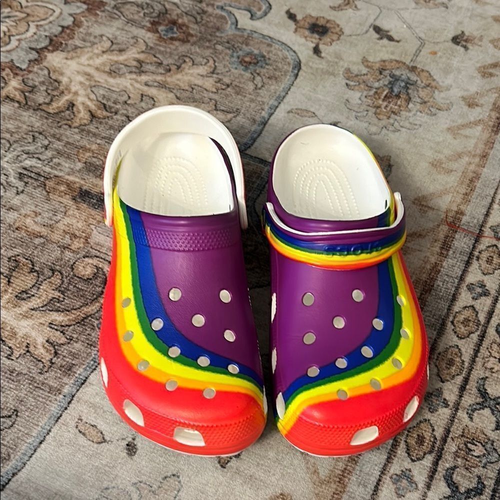 Unisex crocs rainbow size 10men 12 women